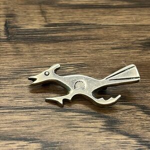 Roadrunner Pin Brooch Vintage Sterling Silver Tribal Vintage Pin